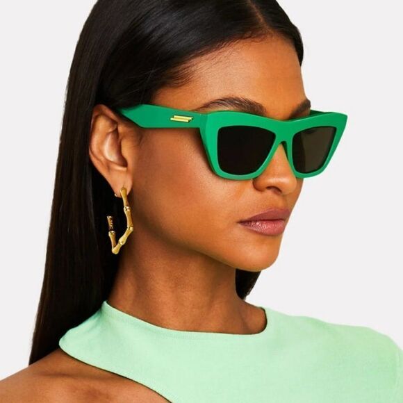 SALE! NEW Bottega Veneta BV1121S 005 Green Cat Eye Unisex Sunglasses main image 3